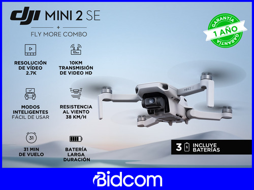 Drone Dji Mini 2 Se Fly More Combo Con Cámara Full Hd 2.7k