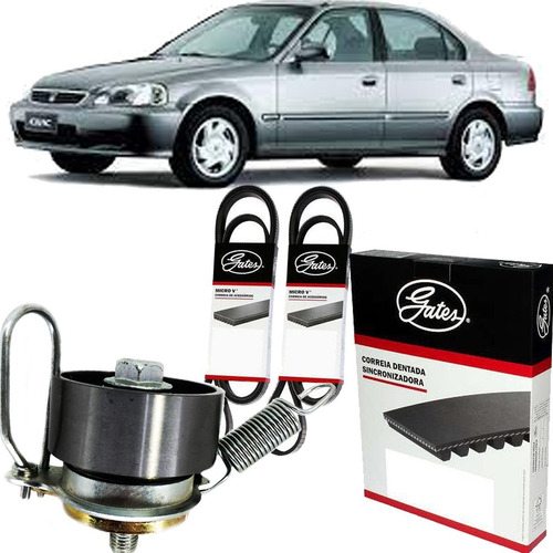 Imagem 3 de 10 de Kit Correia Dentada + Alternador Civic 1.7 16v 2005 2006