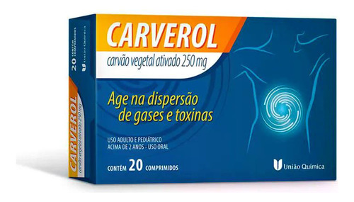 Carverol Carvão Vegetal Ativado 250mg 20 Comprimidos