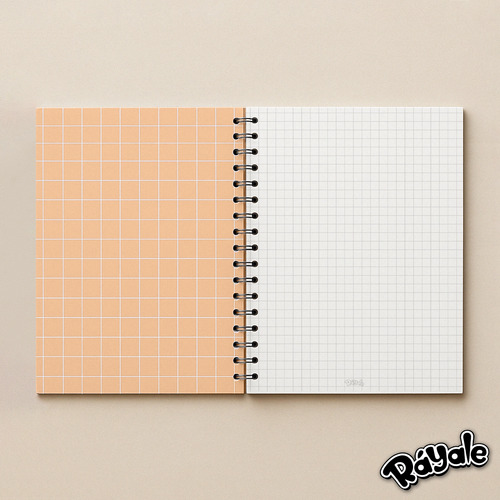 Cuaderno Square Durazno 100 Hojas 150gr Tamaño B5 Cuadro Grande