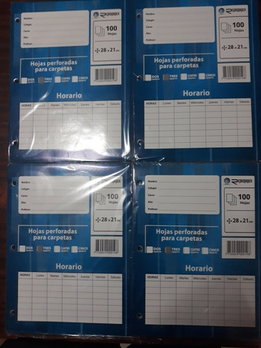 Hojas Ponchadas Y Perforadas Carta Rayadas Paquete 400 Hojas