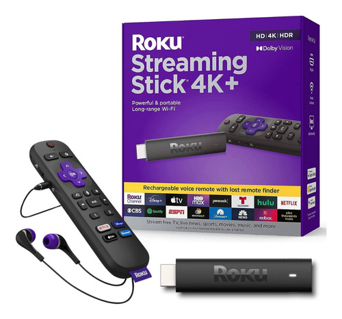 Roku Streaming Stick 4k+ Comandos Voz Puerto Para Audífonos