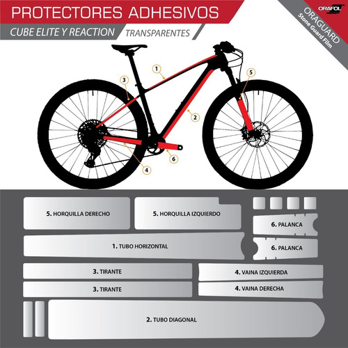 Protectores Adhesivos Para Bicicleta Cube Reaction Y Elite