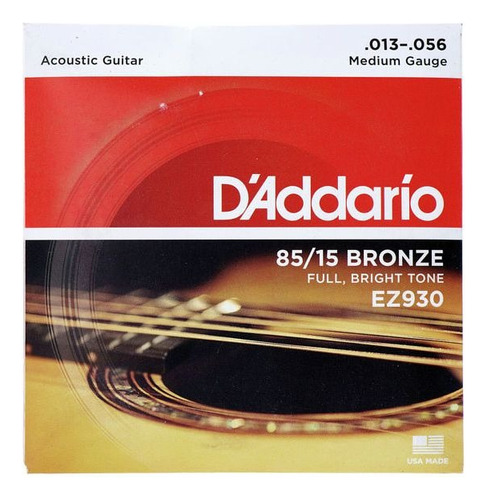 Encordado D'addario Ez930 85/15 Cuerdas De Guitarra Acústica