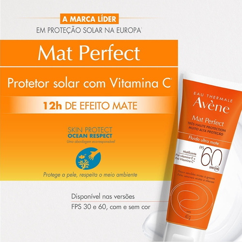 Protetor Solar Mat Perfect Fluido Ultramate Fps 60 40g Avène