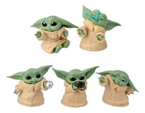 Kit 5 Bonecos Baby Yoda Bebê Grogu Star Wars Mandalorian
