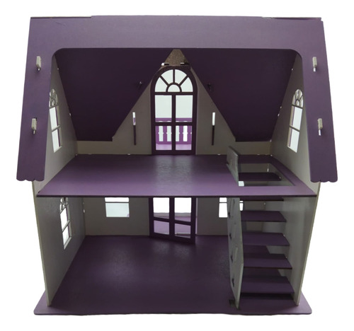 Casa De Muñecas Casita Para Niñas De Madera Artesanal Morada