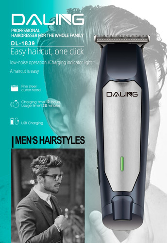 Máquina De Cortar Cabelo Barbeador Profissional Dl-1839
