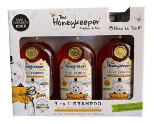Shampoo Orgánico 3 En 1 Para Niños The Honey Keeper Msi