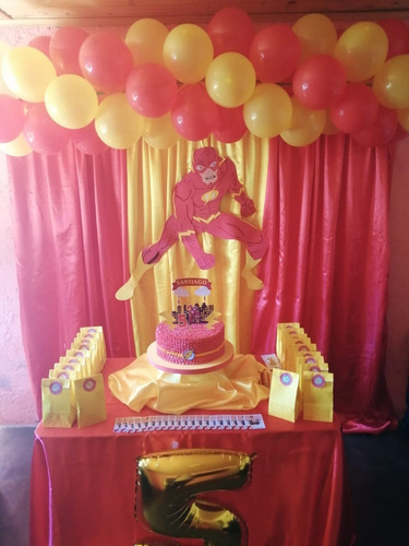 Cartel Atras Torta Flash Goma Eva Super Heroes Goma Eva