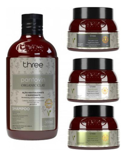 Kit Pantovin Cronograma Capilar Organic Clay Trio