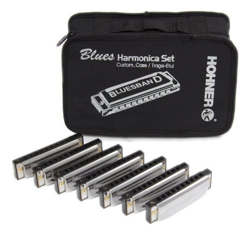 Set De 7 Armonicas Hohner Blues Band 7 Tonos + Estuche Tono C D E F G A B