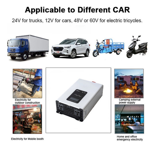 Inversor De Corriente 5000w Convertidor Para Auto 24v 110v
