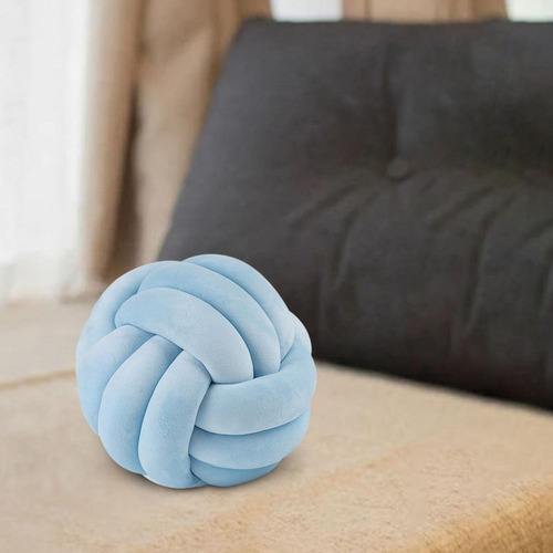 Rr Almohada Felpa Con Forma Bola Nudo Suave, Cojín