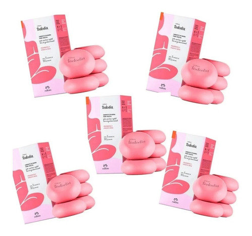 Kit 5 Caixas Sabonetes Framboesa E Pimenta Rosa Todo Dia