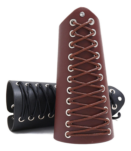 2 Envoltório De Pulseira De Braçadeiras De Tiro Castanho