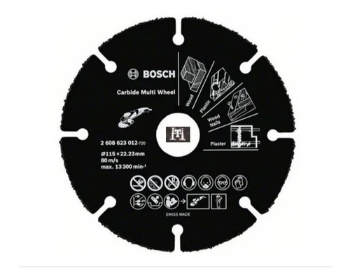 Imagen 3 de 7 de Disco Corte Bosch Amoladora 115 Mm Madera Plastico Clavos