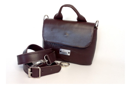 Imagen 2 de 2 de Cartera De Mano Y Bandolera Mini De Cuero
