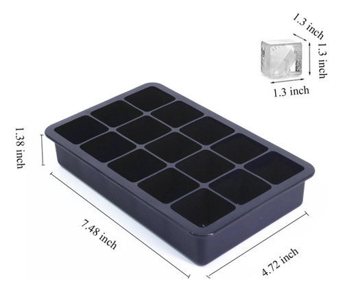 Molde De Silicone Para Cubos De Gelo Com 15 Compartimentos