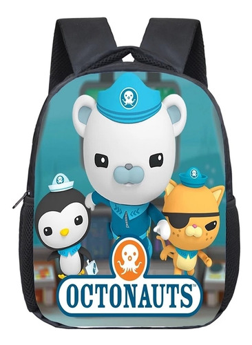 Mochila Infantil Escolar Lona Octonauts Figuras Acción 