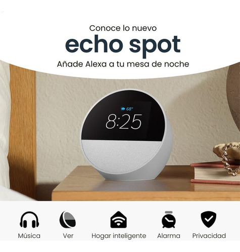 Amazon Echo Spot Última Generación 2024 Alexa Color Blanco
