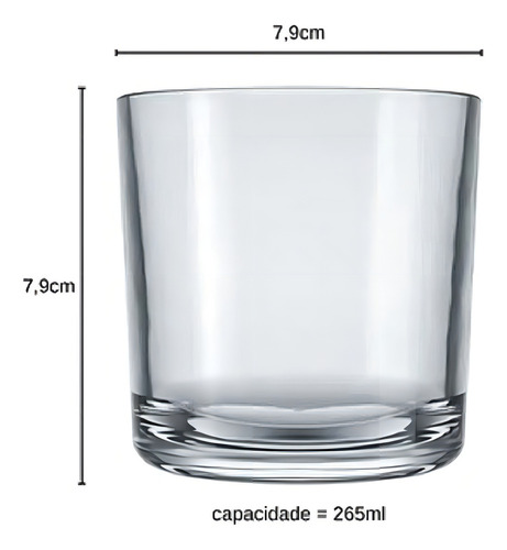 Copo Whisky Drink Bar Rocks 265ml Nadir 24 Unidades Cor Transparente