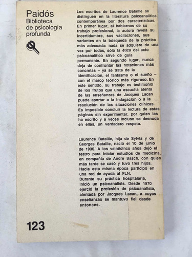 El Ombligo Del Sueño Práctica Del Psicoa Laurece Bataille (Usado)