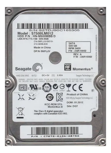 interno Samsung Momentus ST500LM012 500GB