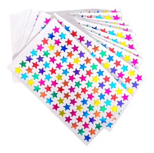 Pegatinas coloridas de estrellas de cinco puntas para niños, 350 piezas,  pegatinas de álbum de recortes, papelería, regalo láser, sobre impermeable  de 20mm - AliExpress