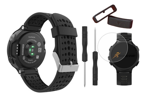 Kit Pulseira Para Garmin 735xt Com 2 Anel Extra Y Pelicula XTGlass Preto