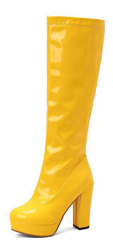 Botas De Tacón Alto Hasta La Rodilla De Moda Para Mujer Mult