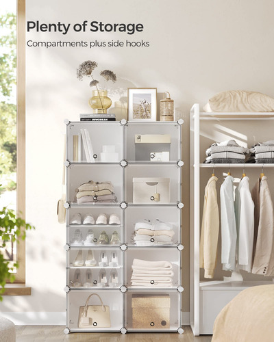 Zapatero Modular De Plástico Blanco 10 Compartimentos