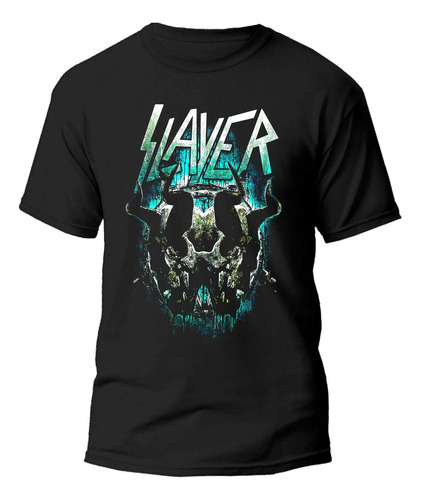 Playera Negra Estampado Slayer 100% Algodón 01