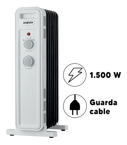 Radiador De Aceite Enxuta 7 Elementos 1500 W Termostato