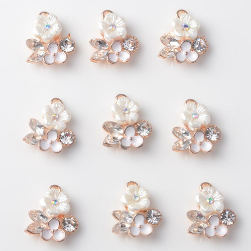 Paquete Botones Esmaltados De Flores De De Imitación
