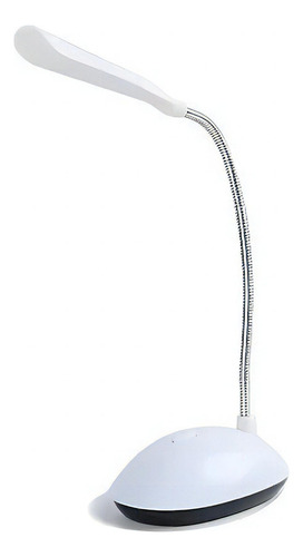 Luminária Mini Abajur Mesa Flexível Luz Led Cor Rosa Sortida Branco