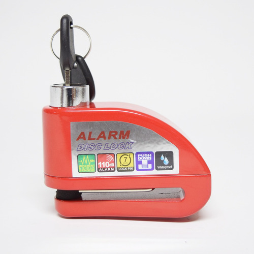 Candado Alarma De Disco De Freno De Moto Color Rojo