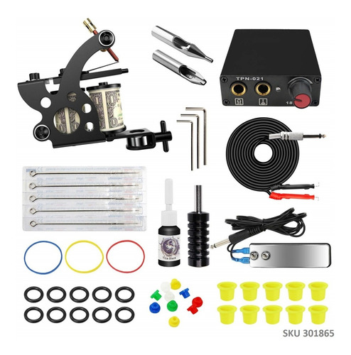 Kit Tatuaje Profesional 1 Maquina Tatuar A14 W01