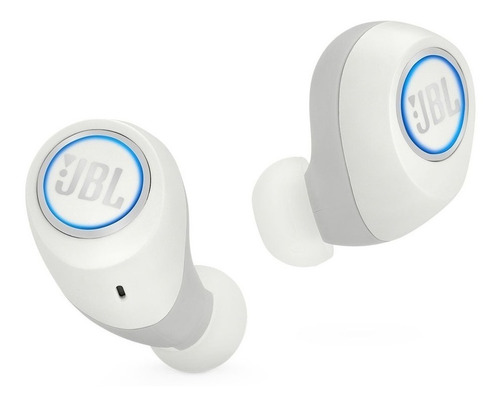 Fone de ouvido in-ear gamer sem fio JBL Free X JBLFREEX branco com luz LED