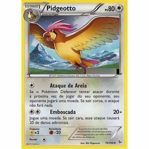 Pidgeotto - Pokémon Normal Incomum 76/106 - Xy Flash De Fogo