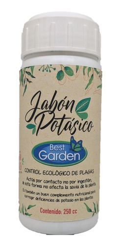 Jabón Potásico 250ml. Control Natural Insectos Jardín.