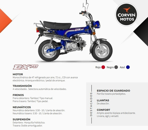 Imagen 10 de 15 de Corven Dax 70 0km 2023 Patentamiento Gratis Ruta 3 Motos