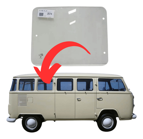 Vidro Janela Central Móvel Vw Kombi Esquerda / Direita