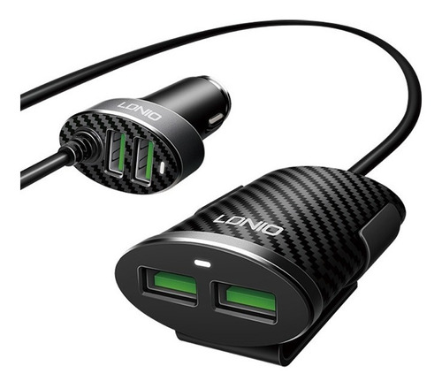 Cargador De Auto Ldnio Para Automóvil Con 4 Puertos Usb