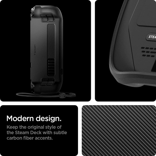 Funda Resistente Negra Mate Para Steam Deck Lcd Y Oled