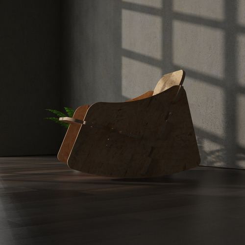 Imagen 5 de 5 de Silla Mecedora, Moderna, De Encastre, Desarmable - Osb