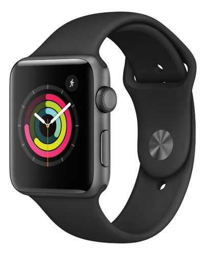 Smartwatch Reloj Apple Iwatch Serie 3 42mm Gris Espacial Color De La Malla Negro Color Del Bisel Negro Color De La Caja Gris Espacial