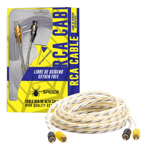 Cable Rca Spider Transparente De 12 Pies (3.65 Metros)