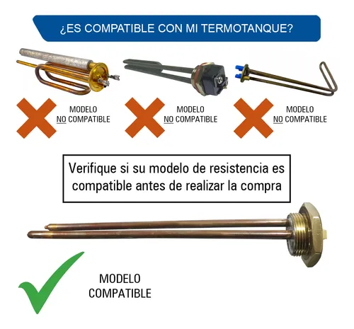 Resistencia Termotanque Electrico 3000w Con Rosca De 1 1/4