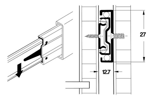 Corredera Telescópica Mini 500 Mm 50 Cm Mueble Zinc Cima